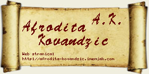 Afrodita Kovandžić vizit kartica